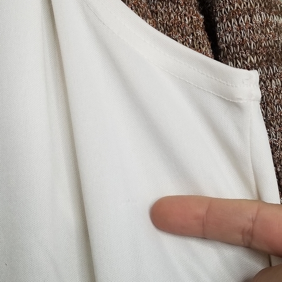 Alfred Dunner Brown Marled Open Front Cardigan 3/4 Sleeve Twin Set Beade… - Picture 5 of 12